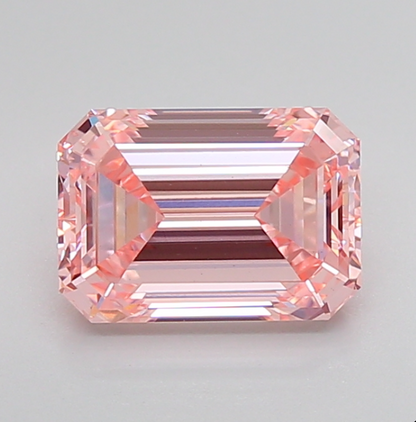 3 CT Emerald Cut Intense Pink Lab Grown Diamond For Engagement Ring