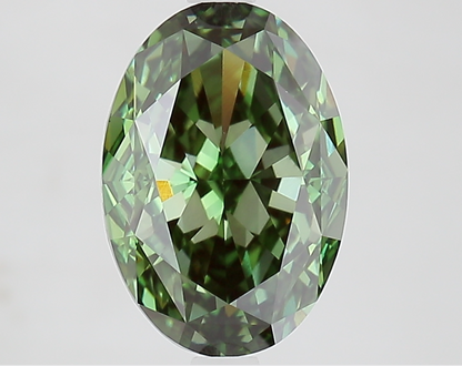 3.32 CT Green Oval Shape Lab Grown Diamond For Engagement Ring