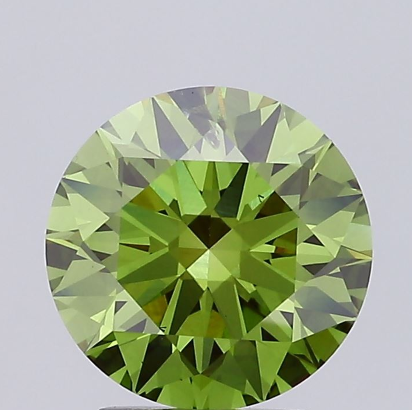 3 CT Green Round Lab Grown Diamond For Engagement Ring