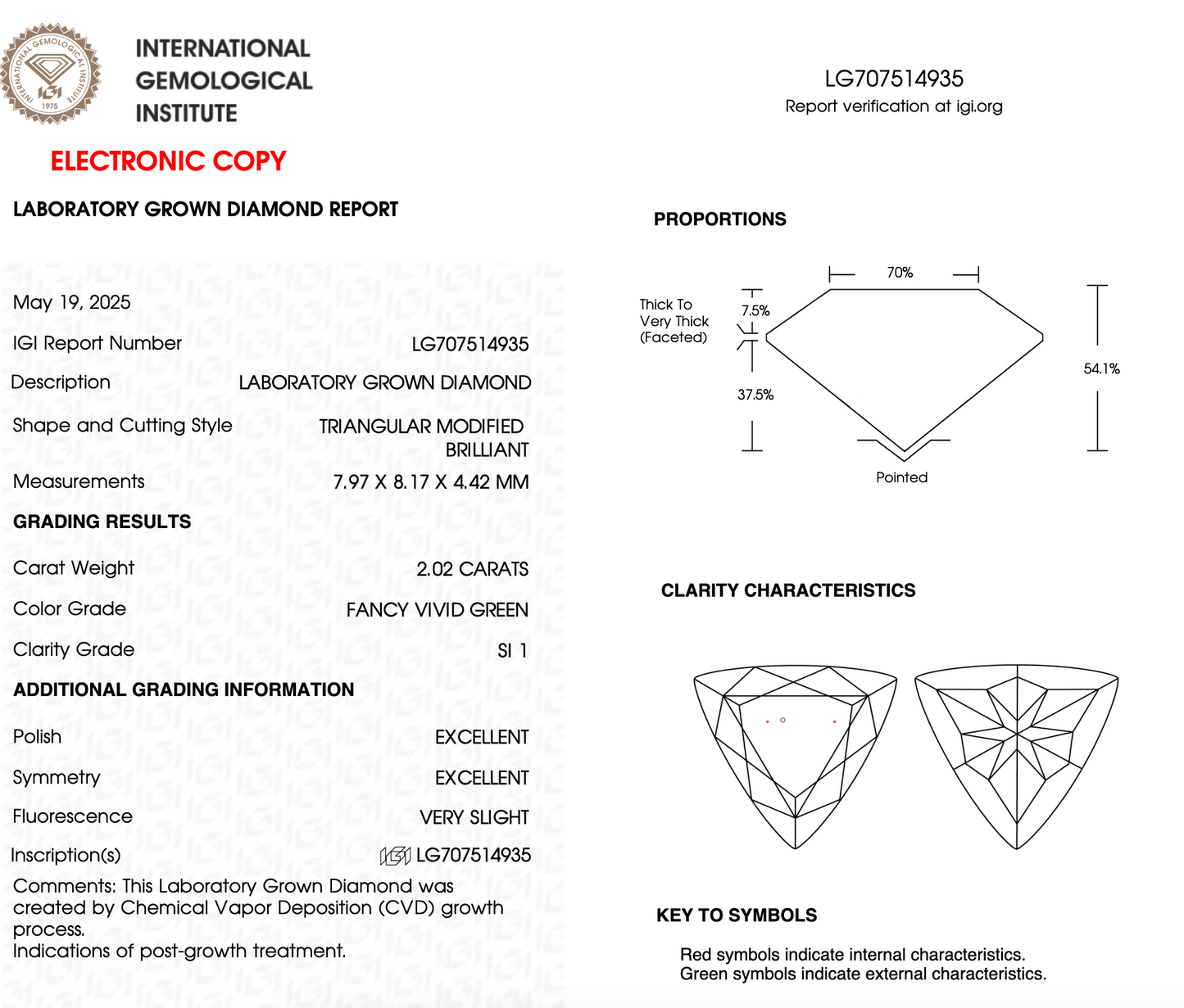 2CT Triangle Cut Lab Grown Diamond For Engagement Ring