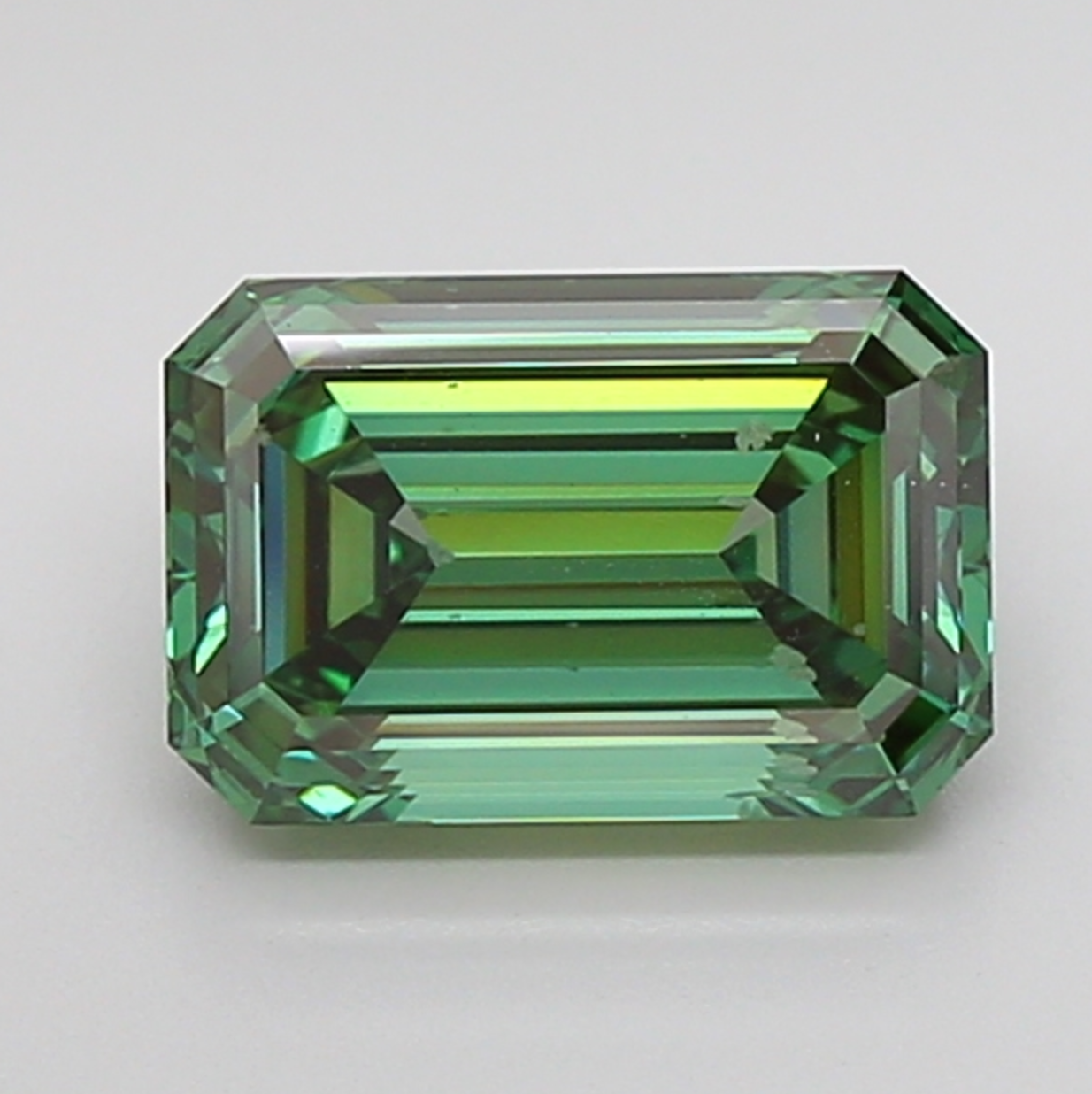 3 CT Green Emerald Cut Lab Grown Diamond For Engagement Ring