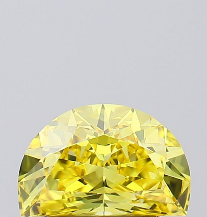 1 CT Half Moon Cut Vivid Yellow Lab Grown Diamond For Engagement Ring