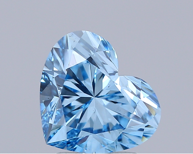 2 CT Heart Vivid Blue Lab Grown Diamond For Engagement Ring