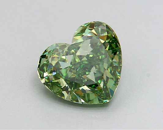 1 CT Heart Cut Vivid Green lab Grown Diamond For Engagement Ring