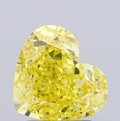 2 CT Heart Cut Vivid Yellow Lab Grown Diamond For Engagement Ring