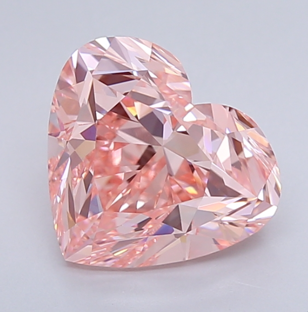 3 CT Heart Shape Intense Pink Lab Grown Diamond For Engagement  Ring