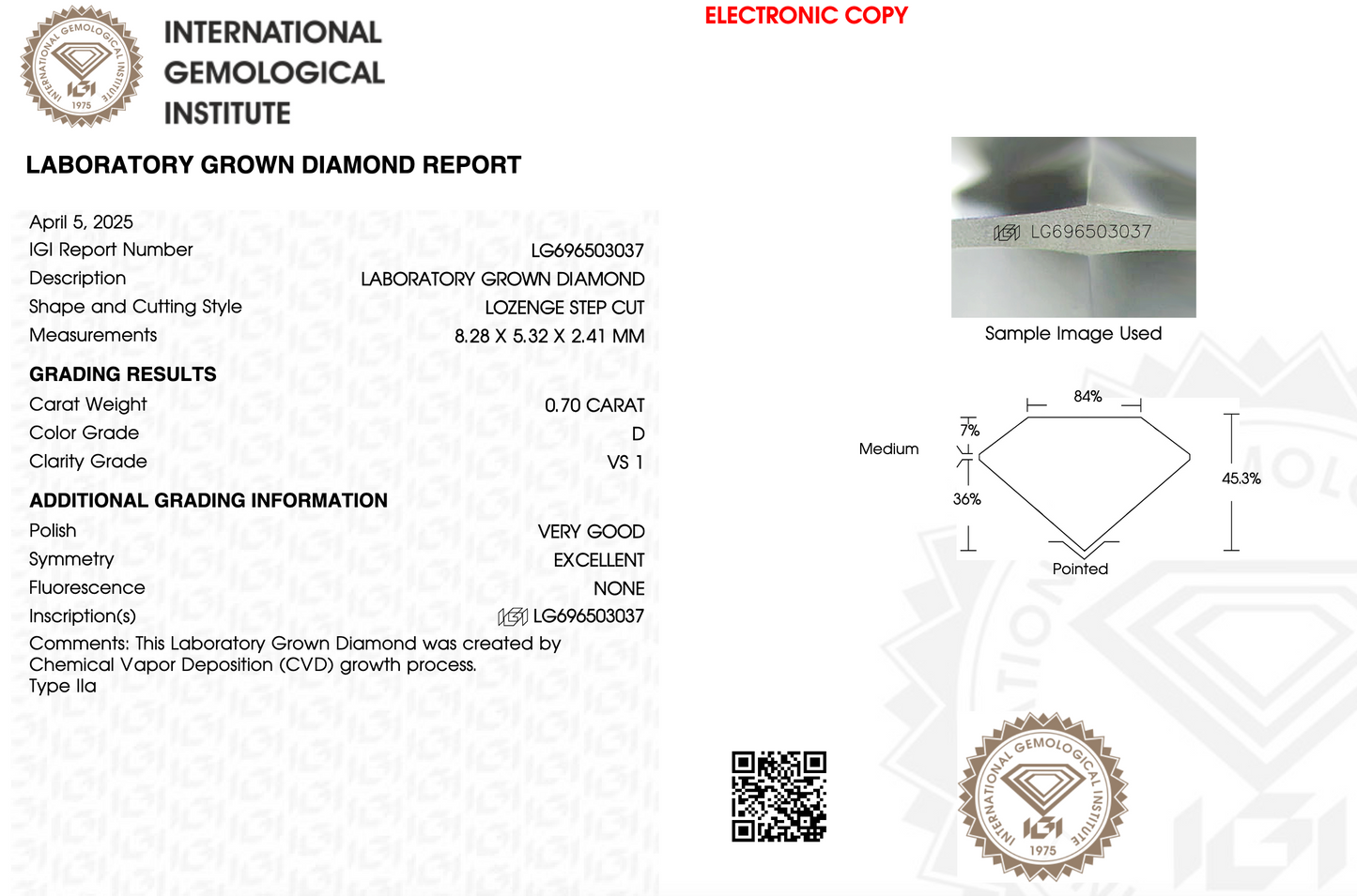 Lozenge Step Cut Lab Grown Diamond For Engagement Ring