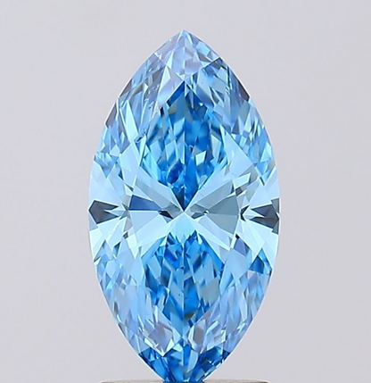 2 CT Marquise Vivid Blue Lab Grown Diamond For Engagement Ring