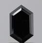 Natural Loose 1 Carat Hexagonal Cut Fancy Black Diamond For Engagement Ring