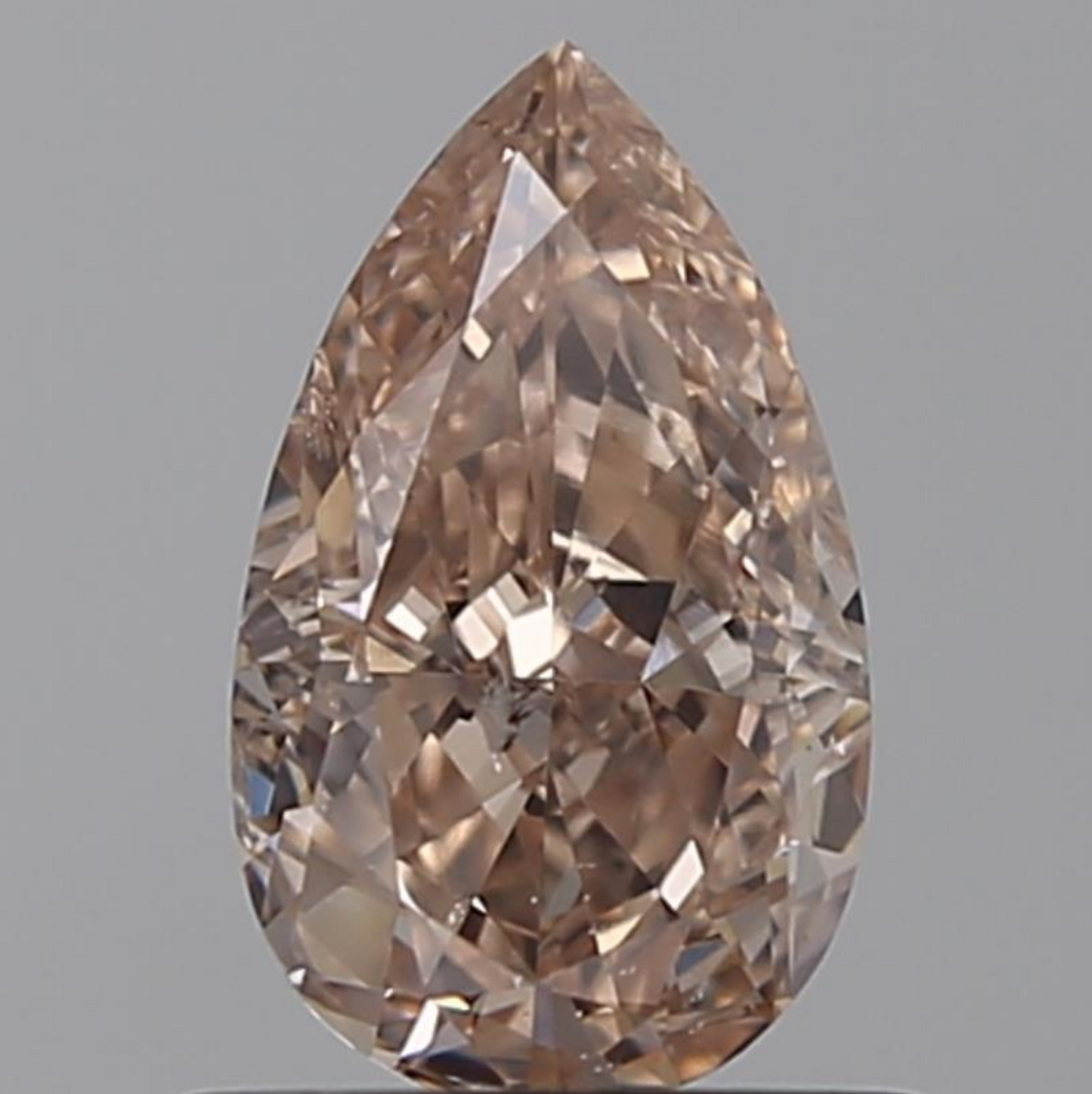 GIA Natural Pinkish Brown Pear Diamond