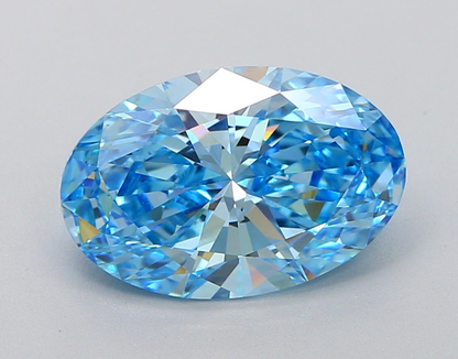 4 CT Oval Vivid Blue Lab-Grown Diamond For Engagement Ring