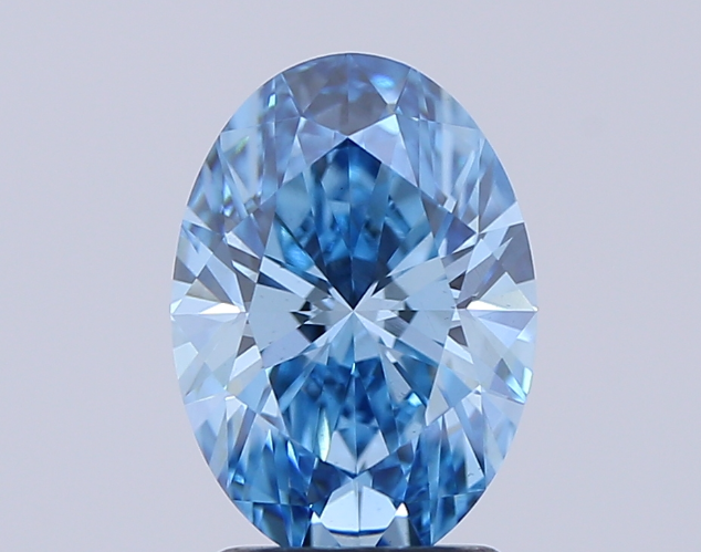 2 CT Oval Vivid Blue Lab Grown Diamond For Engagement Ring