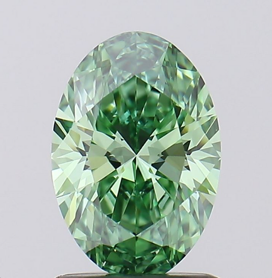 1 CT Oval Vivid Green Lab Grown Diamond For Engagement Ring