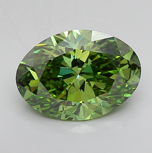 2.50 CT Oval Vivid Green Lab Grown Diamond For Engagement Ring