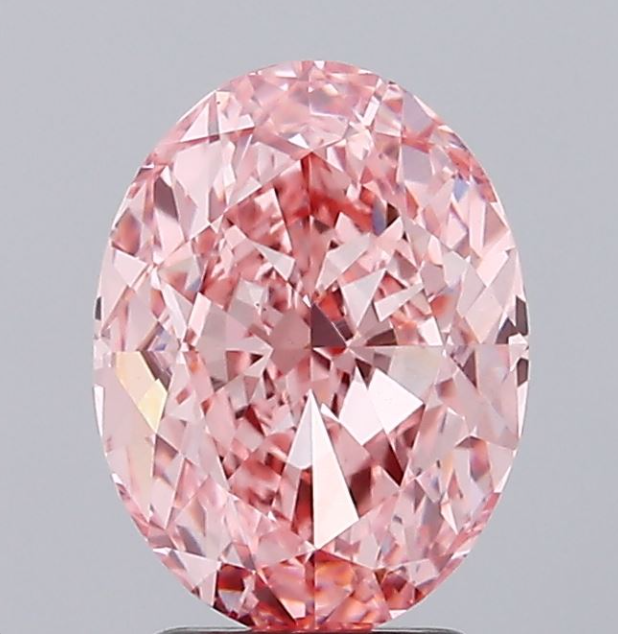 3.50 CT Oval Vivid Pink Lab Grown Diamond For Engagement Ring