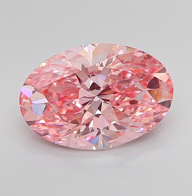 3 CT Oval Vivid Pink Lab Grown Diamond For Engagement Ring