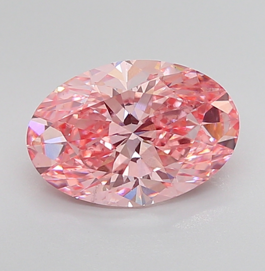 3 CT Oval Vivid Pink Lab Grown Diamond For Engagement Ring