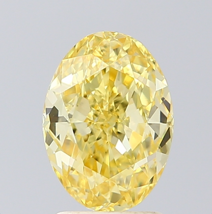 2 CT Oval Vivid Yellow lab Grown diamond For Solitaire Engagement Ring