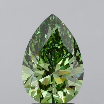 3 CT Pear Vivid Green  Lab Grown Diamond For Engagement Ring