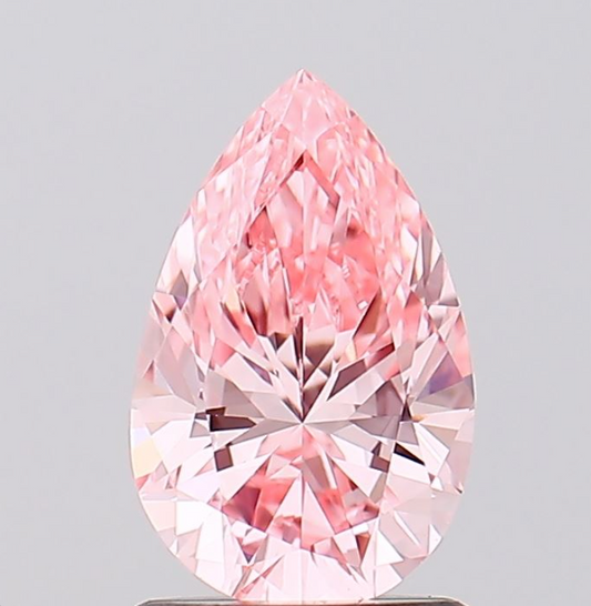 1 CT Pear Vivid Pink Lab Grown Diamond For Engagement Ring