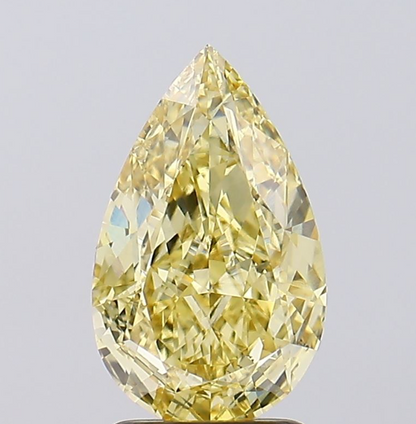 2 CT Pear Vivid Yellow Lab Grown Diamond For Halo Engagement Ring