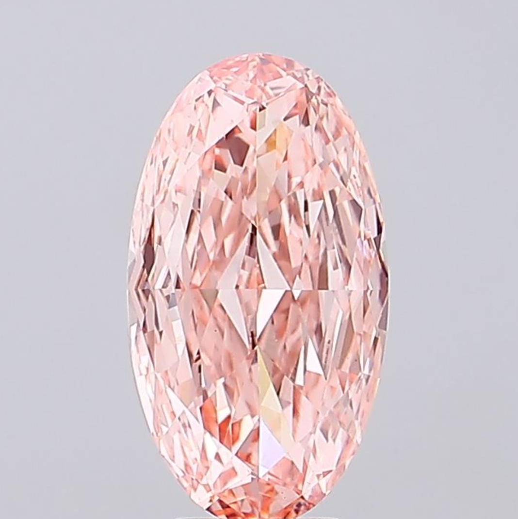 5 CT Pink Oval Lab Grown Diamond for Engagement Ring | IGI Certified | Best for Anniversary Gift | Gift for Man