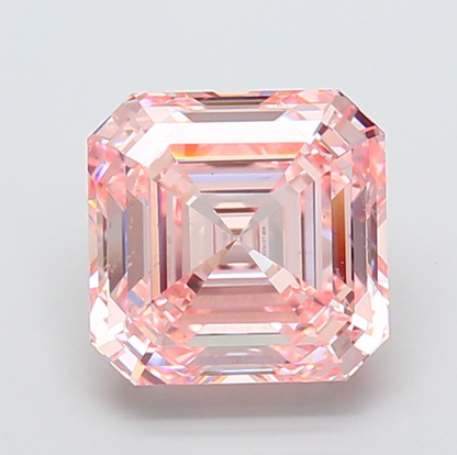 5 CT Pink Asscher Cut Lab Grown Diamond For Engagement ring