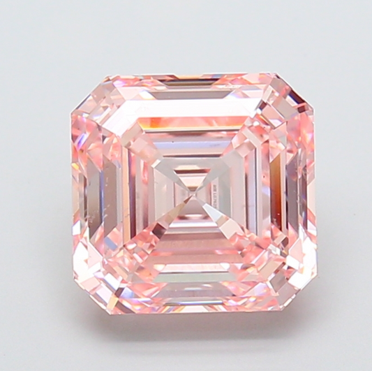 5 CT Pink Asscher Cut Lab Grown Diamond For Engagement ring