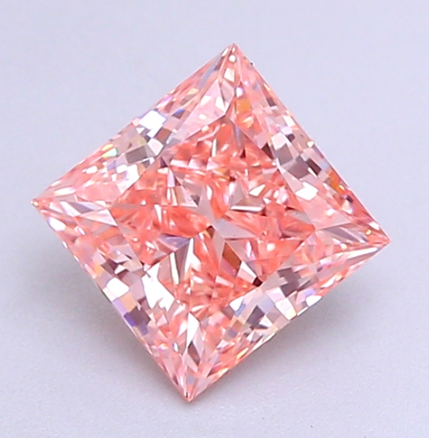 1 CT Princess Cut intense Pink Lab Grown Diamond For Engagement Ring