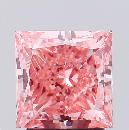 2.50 CT Princess Cut Vivid Pink Lab Grown Diamond For Engagement Ring