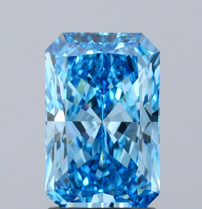 2 CT Radiant Cut Vivid Blue Lab Grown Diamond For Engagement Ring