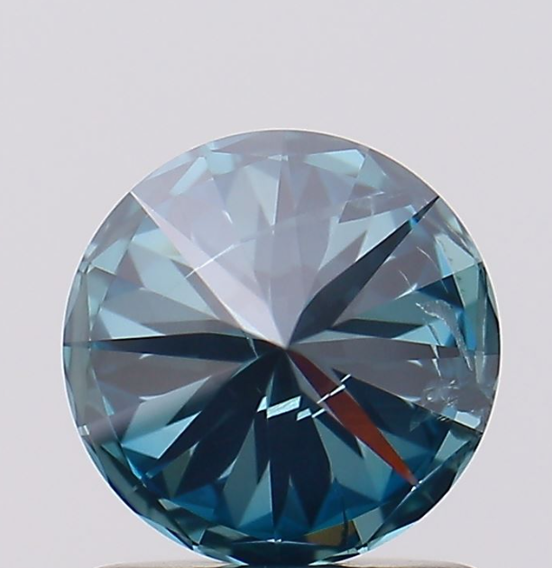 Natural Loose 1 Carat Round Fancy Blue Diamond For Engagement Ring