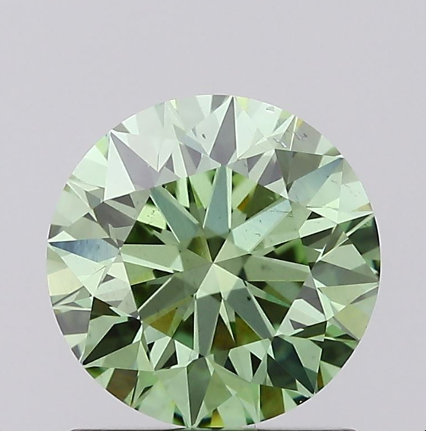 1 CT Round Vivid Green Lab Grown Diamond For Engagement Ring