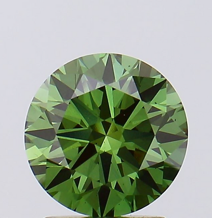 2 CT Round Vivid Green Lab Grown Diamond For Halo Engagement Ring