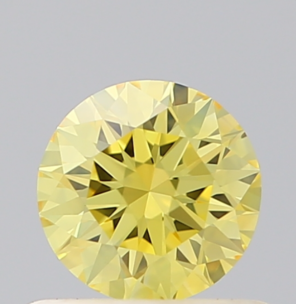 Round Vivid Yellow Lab Grown Diamond For Engagement Ring