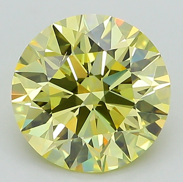 2 CT Round Vivid Yellow Lab Grown Diamond For Engagement Ring