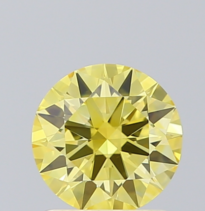 1 CT Round Yellow Lab Grown Diamond For Engagement Ring