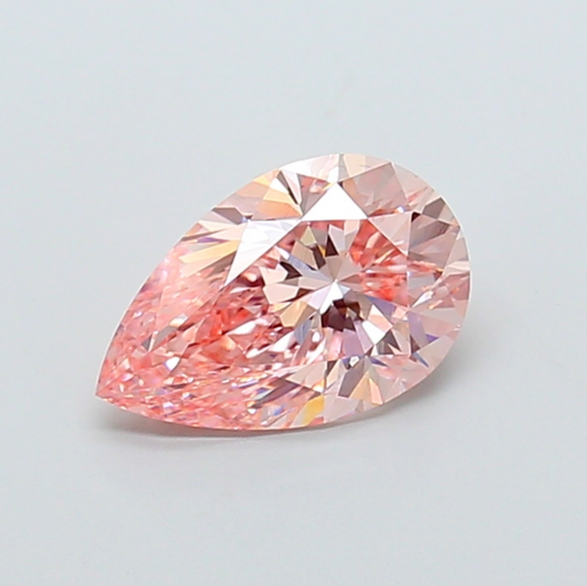 3.50 CT Pink Pear Cut Lab Grown Diamond 18kt yellow solid gold ring