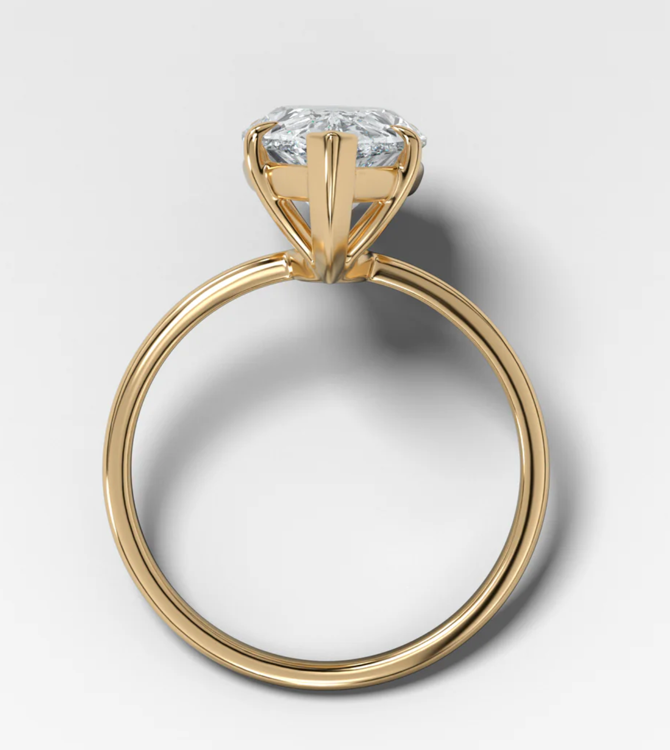 3.50 CT Pink Pear Cut Lab Grown Diamond 18kt yellow solid gold ring