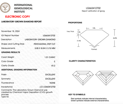 1 CT Superman Cut Lab Grown Diamond For Engagement Ring