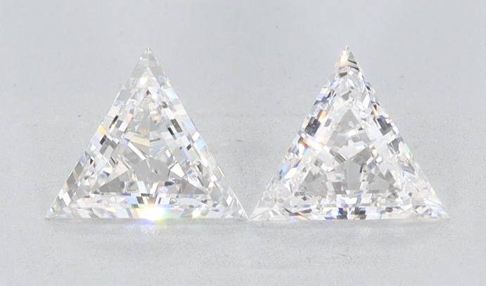 1 CT Triangle Cut  Lab Grown Diamond Pair For Earrings