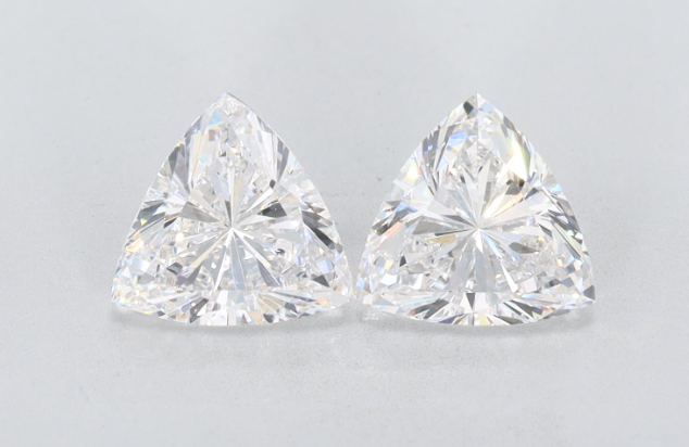 2 Carat  Trilliant Cut  Lab Grown Diamond Pair For Earrings