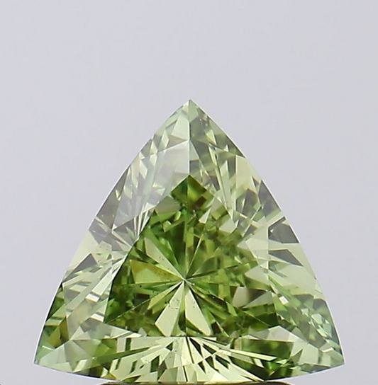 1 CT Trilliant Cut Vivid Green Lab Grown Diamond For Engagement Ring