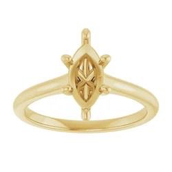 1 CT Marquise Cut Lab Grown Diamond 14kt yellow solid gold ring