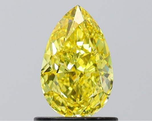 1 CT Pear Yellow Lab Grown Diamond For Engagement Ring