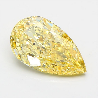 2 CT Yellow Pear Lab Grown Diamond For Engagement Ring