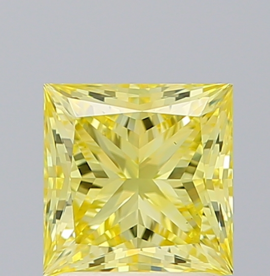 1.50 CT Princess Cut Yellow Lab Grown Diamond For Engagement Ring