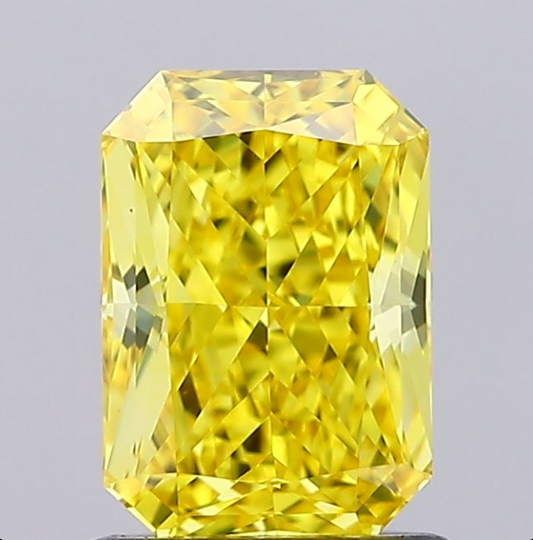 1 CT Radiant Cut Yellow Lab Grown Diamond For Engagement Ring