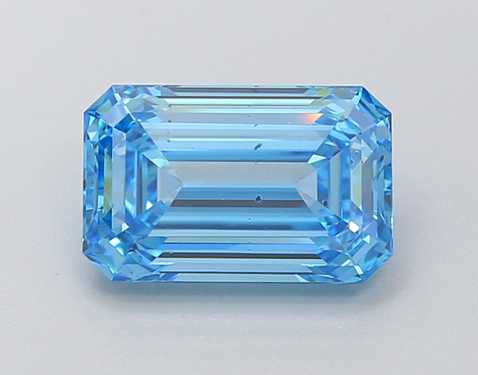 3 CT Blue Emerald Cut Lab Grown Diamond For Engagement Ring