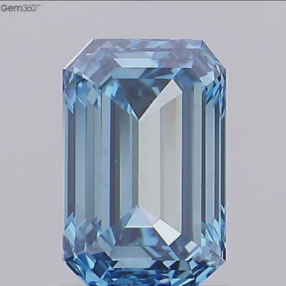 1 CT Emerald Cut Blue Lab Grown Diamond For Engagement Ring